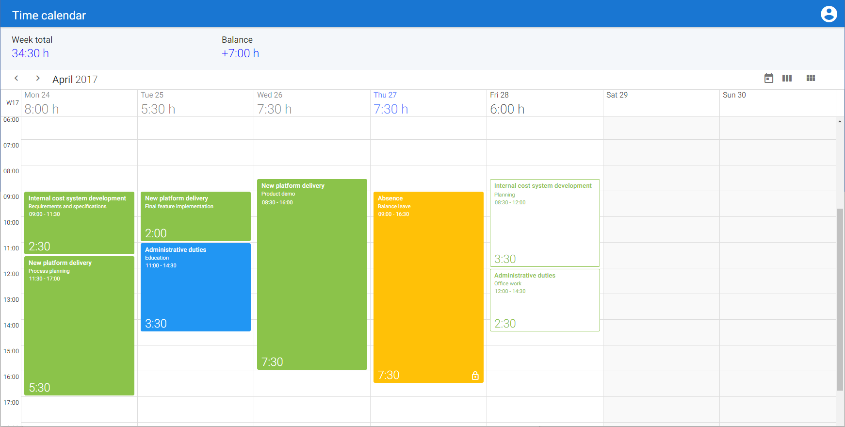 Introducing Time Calendar for easy time tracking PlanMill Help